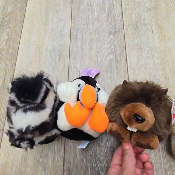 9 Puffkins Vintage plush stuffed animals dogs,deer, Kuala,  beaver, zebra, puffi - Picture 3 of 15